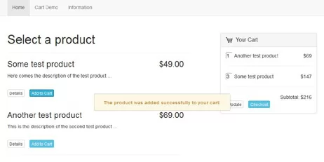 simple shopping cart bootstrap no database
