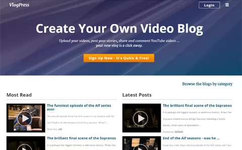 open source video blog php script