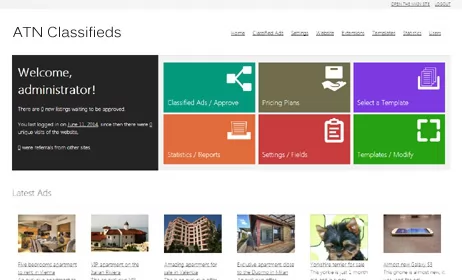 ATN Classifieds admin panel demo