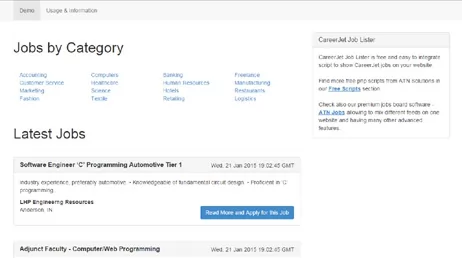New free script added on our website - CareerJet Job Lister