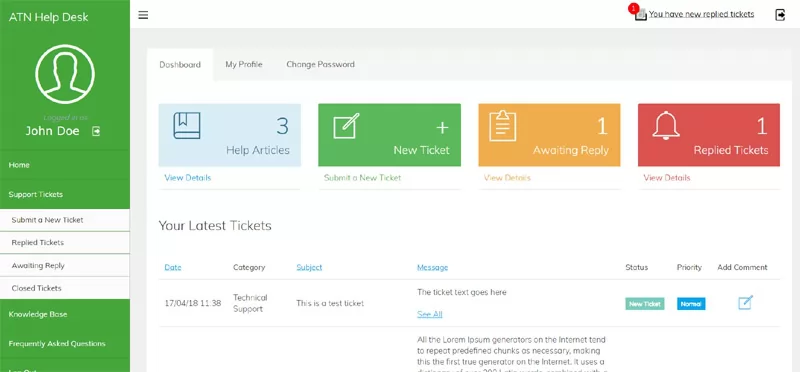 user help submit ticket php script