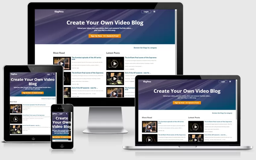 video blog hosting php script, youtube clone